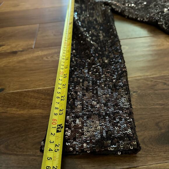 Jonathan Simkhai Monty wrap effect sequin mini dress size 6 brown - Picture 16 of 16